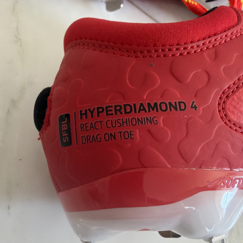 Nike React Hyperdiamond 4 Renew Softball Cleats Women’s 8 CZ5917-600 New W/O Box - Picture 4 of 10
